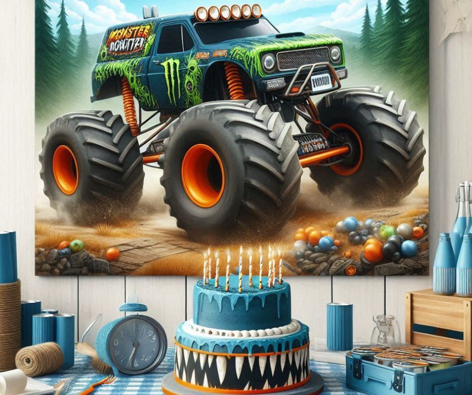 Monster Truck Mayhem Themed Birthday Party Ideas for Young Boys
